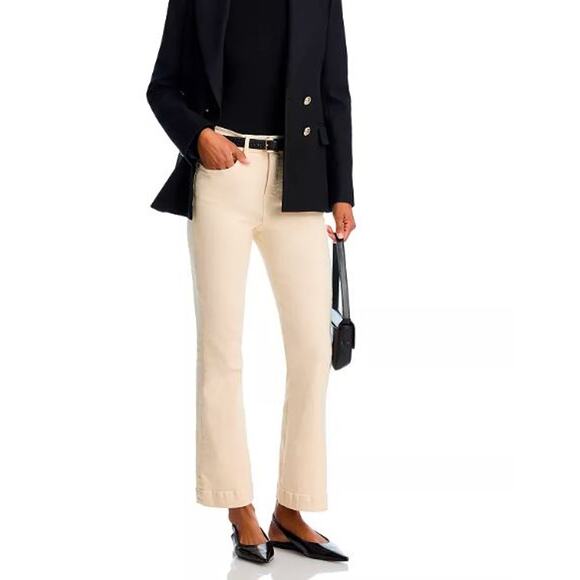 NWT Veronica Beard Women's Carson HIgh Rise Ankle Flare Jeans NWT 278 Sz 24 Ecru - Picture 1 of 8